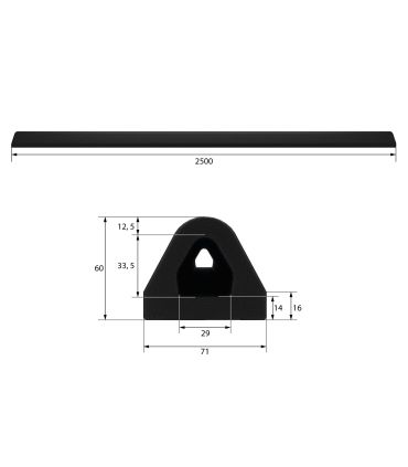 TOPE DE GOMA FLEXIBLE, BANDA DELTA H70
