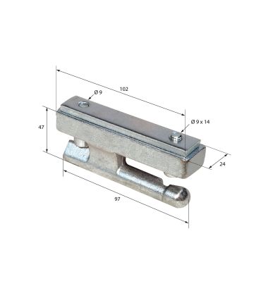 BULÓN MACHO BISAGRA LATERAL TIR 10
