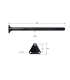 TUBO PARA ALETA BASE TRIANGULAR LARGO NEGRO