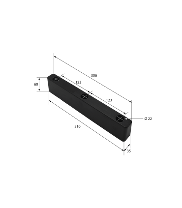 TOPE DE CAUCHO 310x35x60 mm